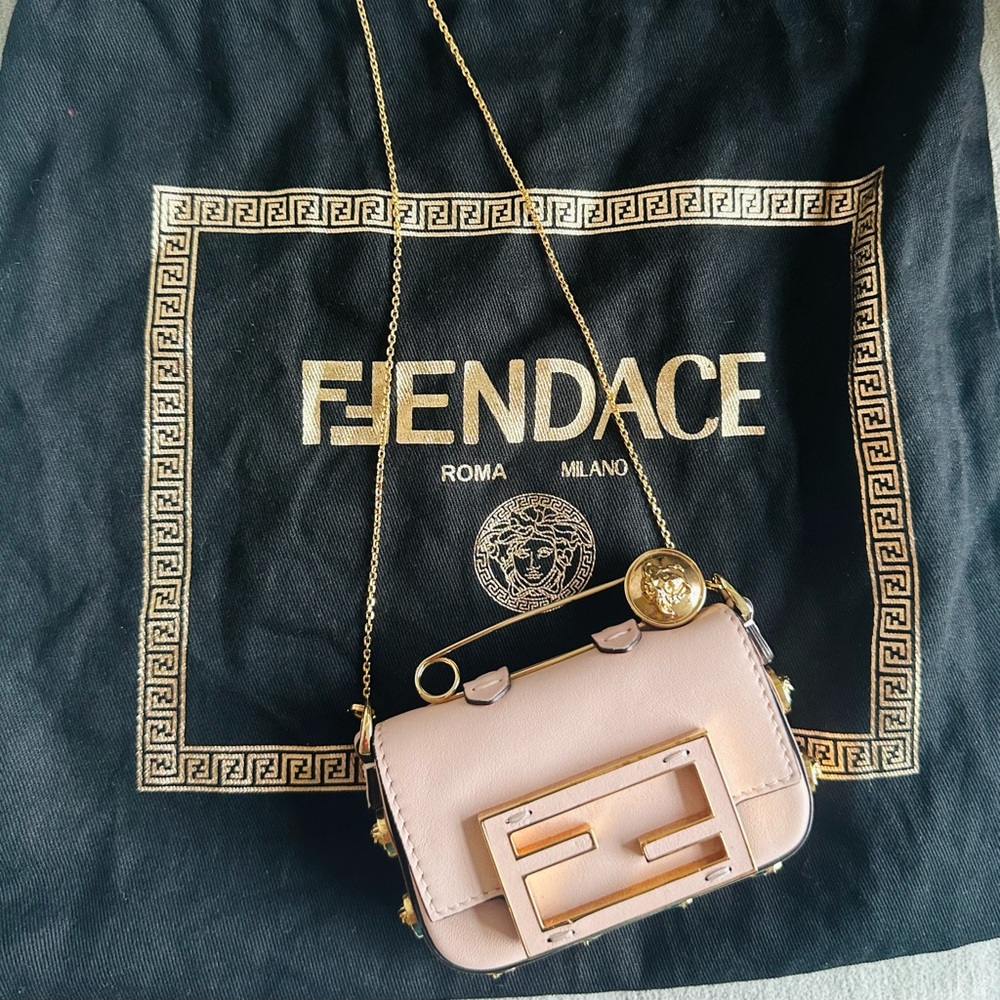 Fendi x Versace Fendace Pink Nano Brooch Baguette Charm